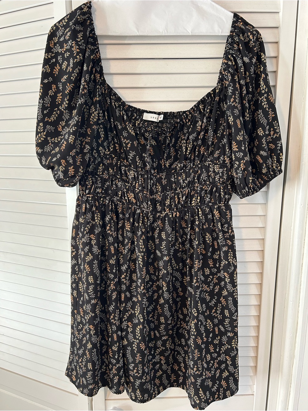Lush Puff Sleeve Dress- Floral Pattern